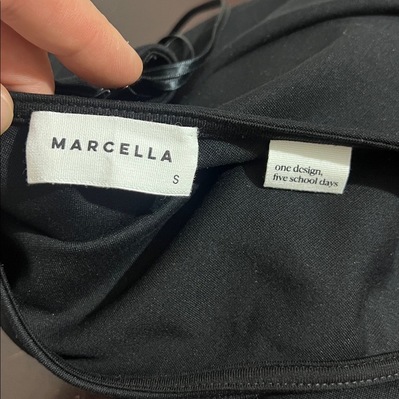 Marcella NYC Meerim One Shoulder Ruffle Ponte Maxi Dress in Black, size Small - Picture 10 of 16